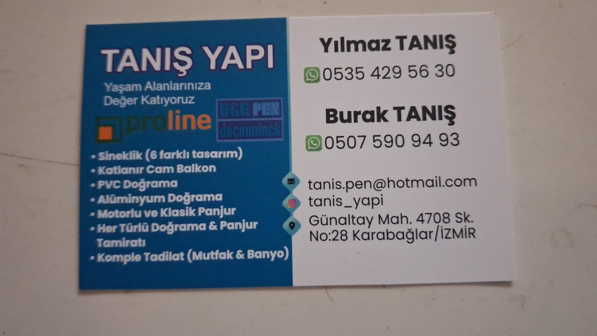 TANIŞ YAPI DEKORASYON -KARABAĞLAR KONAK EGE PEN. WINSTAR PVC DOĞRAMA YETKİLİ BAYİ -0 535 429 56 30